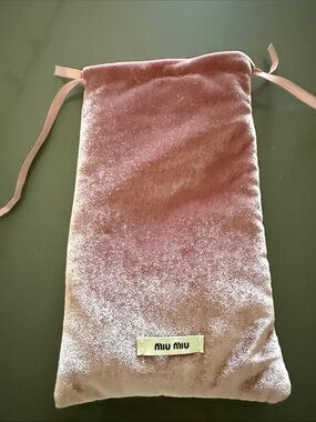 Miu Miu Blush Pink Velvet Drawstring Pouch